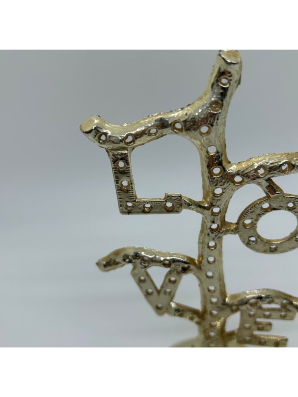 Vintage 1960s Earring Tree Torino Gold-tone LOVE Tree Figurine Gold-tone Display - Picture 14 of 16